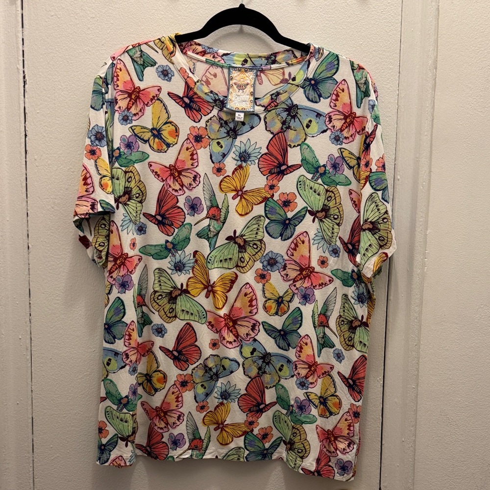 Johnny Was Butterfly Short Sleeve Tee